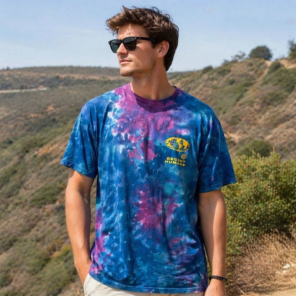 PacSun Decent Humans Tie Dye Graphic T-Shirt Unisex Size M Multicolor